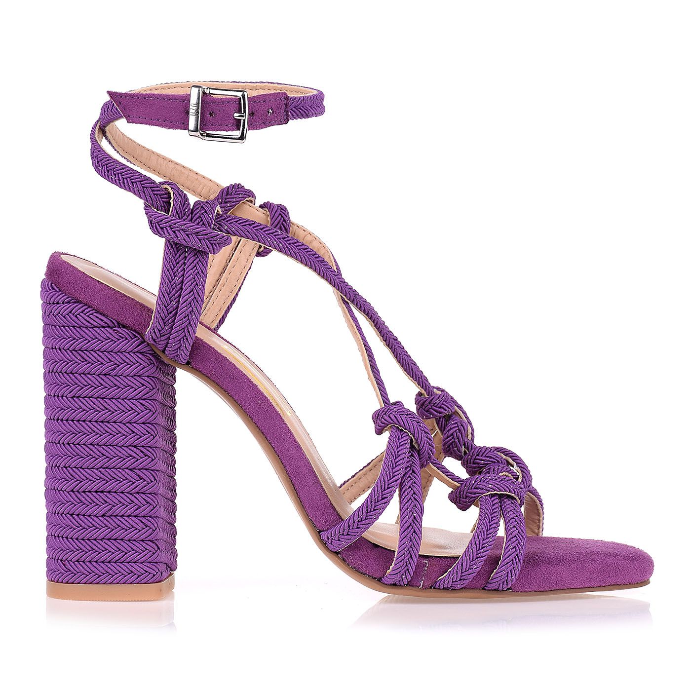 Sandália Salto Alto Corda Grape