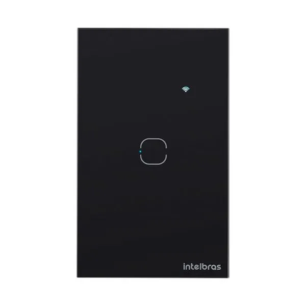 Interruptor Touch Smart Intelbras WiFi 1 Botão EWS 1001 Preto (MP)
