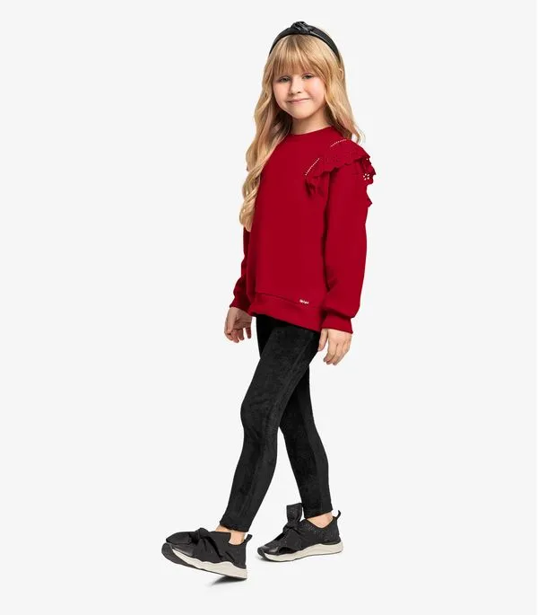 Legging Infantil Veludo Trick Nick Preto 1