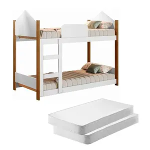 Mini Beliche Infantil Casa Samuel Branco Com Colchões