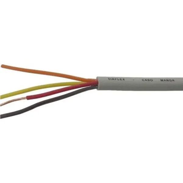 Fio Manga 4 X 26 AWG sem Blindagem F002 para CFTV e Automação Residencial, Bancária e Industrial Bege Tiaflex Fio Manga 4 X 26 AWG sem Blindagem F002 Flexível para CFTV e Automação Bege Tiaflex