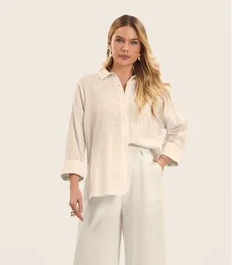 Camisa Feminina Manga Longa Endless Bege GG