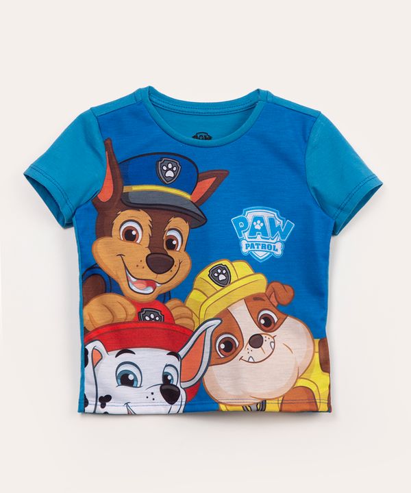 camiseta infantil manga curta patrulha canina azul 1
