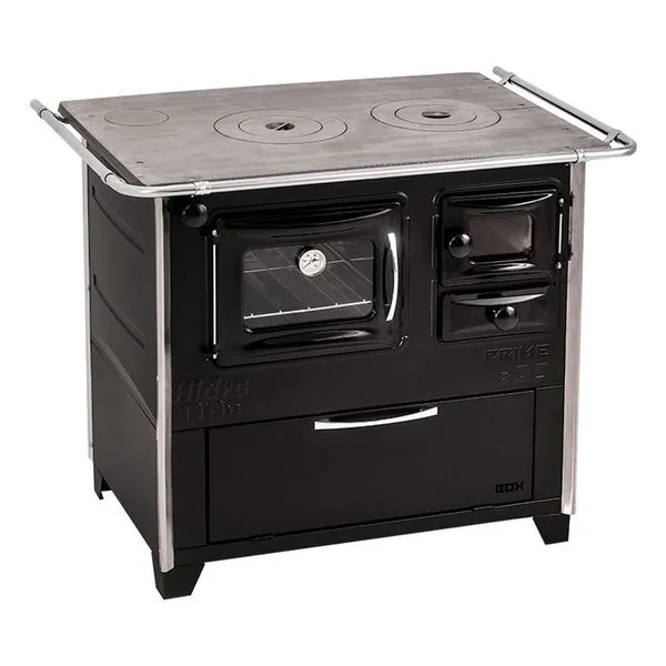 Fogão a Lenha 4 Bocas Hidro Industrial Prime Box Esquerdo N2 Preto com Forno 40L Classe a Fogão a Lenha 4 Bocas Hidro Industrial Prime Box Esquerdo N2 Preto com Forno 40L