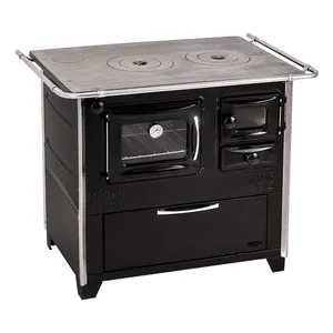 Fogão a Lenha 4 Bocas Hidro Industrial Prime Box Esquerdo N2 Preto com Forno 40L Classe a Fogão a Lenha 4 Bocas Hidro Industrial Prime Box Esquerdo N2 Preto com Forno 40L