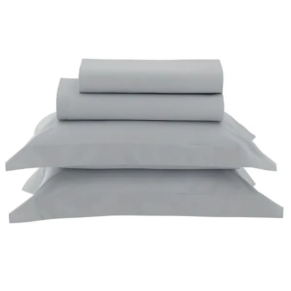 Jogo de Cama Vida Bela Casal 4 Peças 100% Algodão Egípcio 200 Fios Liso Cinza Ash Kacyumara Jogo de Cama Vida Bela Casal 4 Peças Algodão Egípcio 200 Fios Cinza Ash Kacyumara