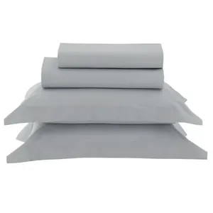 Jogo de Cama Vida Bela Casal 4 Peças 100% Algodão Egípcio 200 Fios Liso Cinza Ash Kacyumara Jogo de Cama Vida Bela Casal 4 Peças Algodão Egípcio 200 Fios Cinza Ash Kacyumara