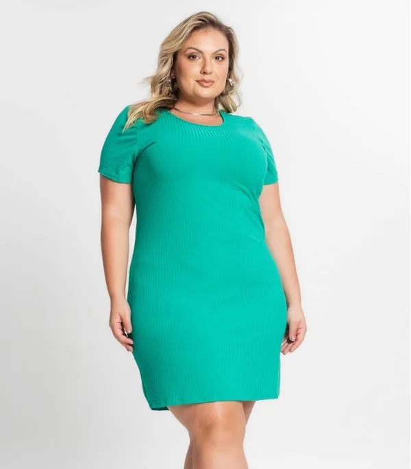 Vestido Feminino Plus Size Secret Glam Verde Plus G2