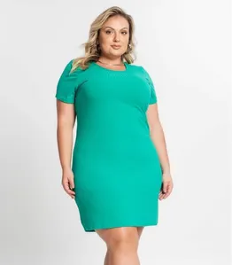 Vestido Feminino Plus Size Secret Glam Verde Plus G2