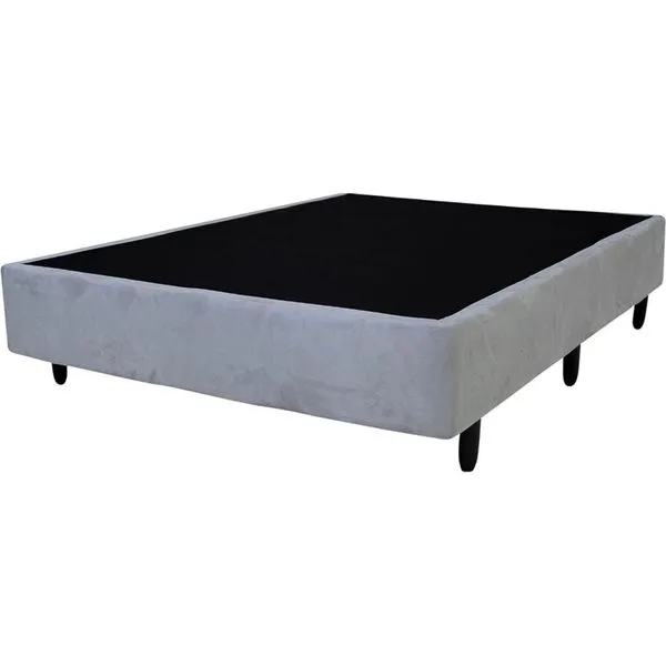 Base Cama Box Americana Solteirão Universal Cinza 120x203x26cm