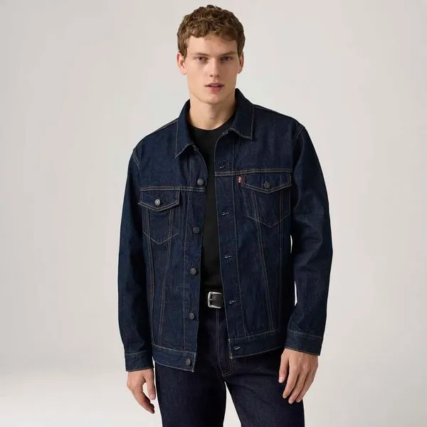 Jaqueta Jeans Levi's® Relaxed Trucker Lavagem Escura - S USA | P BR