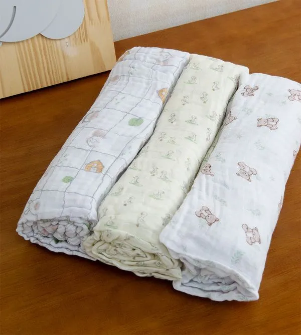 Cueiro Soft com 3 Peças 120 x 120cm - 4107 Ursinho Bolinha