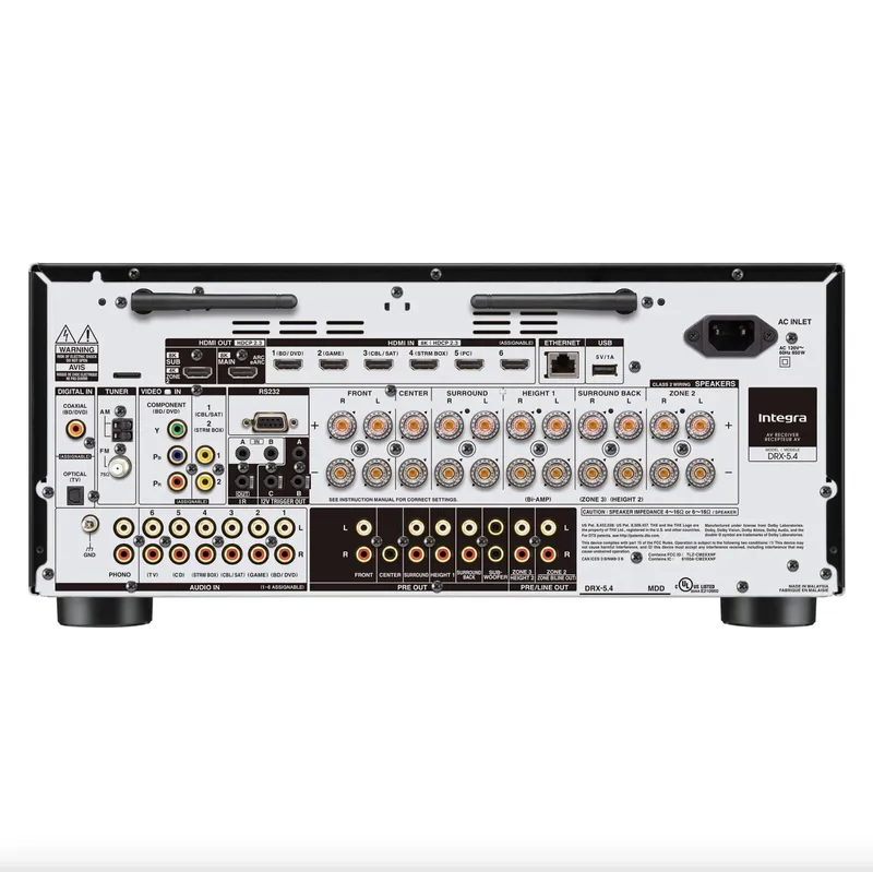 Receiver Integra DRX-5.4 Dolby Atmos e DTS:X de 5.1.4 canais 120v