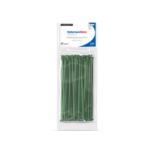 Abracadeira Nylon T50R 200X4,6mm 100un Verde Hellermanntyton