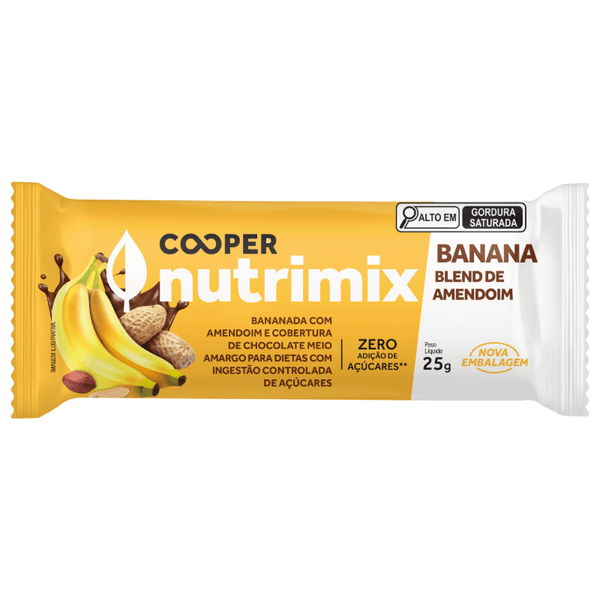 Barra de Banana Blend de Amendoim Zero Açúcares Cooper Nutrimix 25g