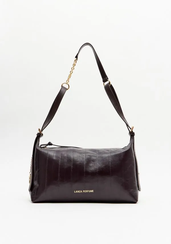 Bolsa Shoulder Couro Com Enfeite Marrom U
