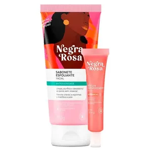 Kit Sérum Facial Uniformizador 30ml + Sabonete Facial Esfoliante Negra Rosa 150g