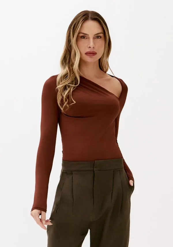 Blusa Manga Longa Com Drapeado P