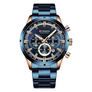 Relógio Masculino Curren 8355 Analógico Quartz Pulseira de Aço Inox Azul Relógio Masculino 8355 Analógico Pulseira de Aço Inox Azul Curren