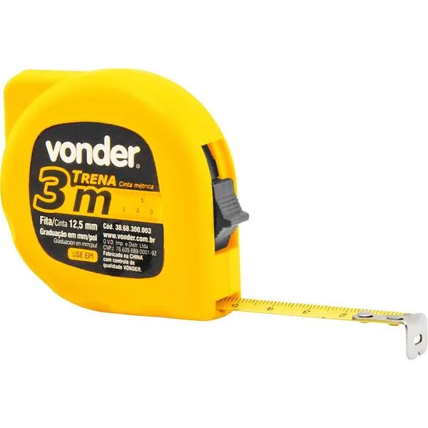 Trena com Trava 3mx12,5mm Corpo Plástico sem Alça Nylon - VONDER