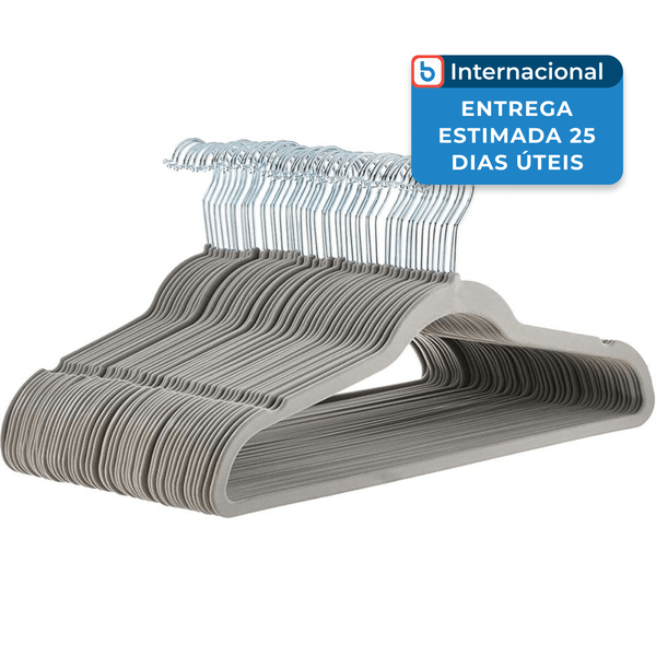 Cabides Amazon Basics Antiderrapantes Com 50 Unidades Cinza Prateado A-MBI
