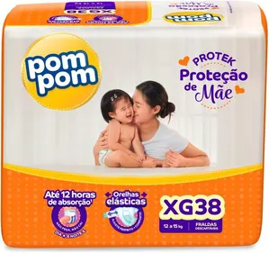 Fralda Pom Pom Protek Proteção de Mãe Mega XG 38 Unidades