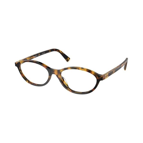 Armação de Óculos de Grau Feminina Miu Miu Oval MU 09XV Cor Tartaruga Amarelo