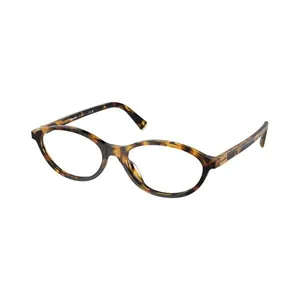 Armação de Óculos de Grau Feminina Miu Miu Oval MU 09XV Cor Tartaruga Amarelo