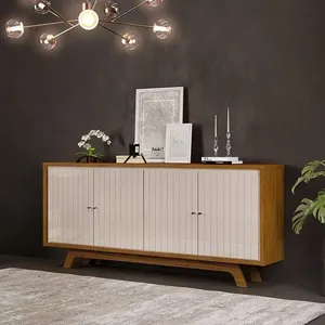 Aparador Para Sala Buffet Ambiente Brise Freijó Off White – Dj Móveis