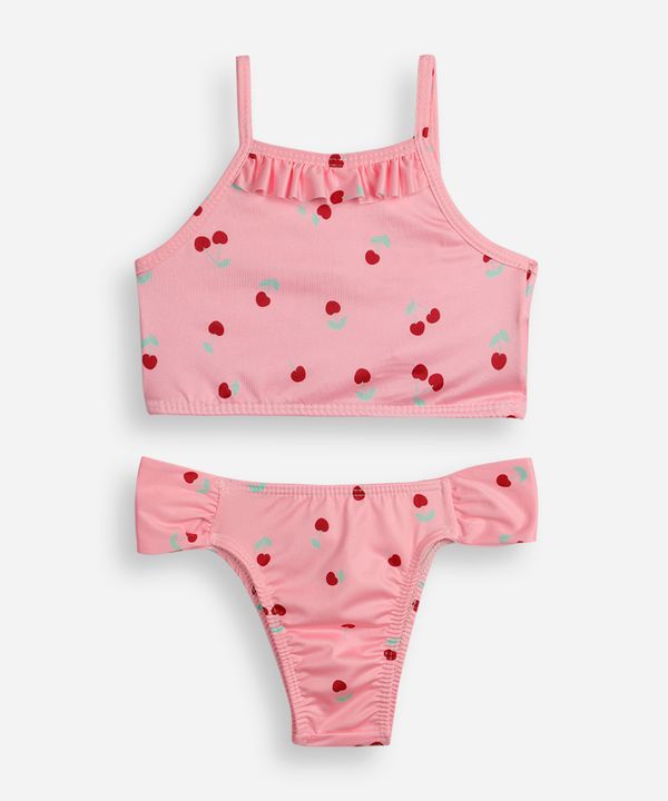 biquíni infantil frente única cerejinha rosa 8