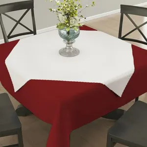 Toalha Mesa Chá Gourmet Poliéster Branca 70x70cm 405588 - Salehtex