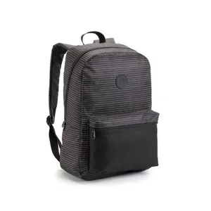 Mochila Costa Escolar Bolso Na Frente Denlex Preto Listardo