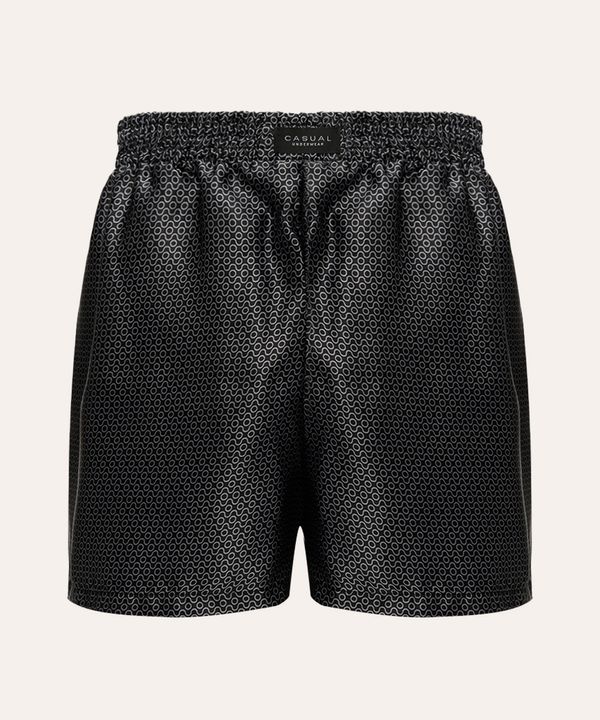 cueca samba canção acetinada geométrica preto GG
