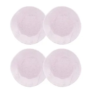 Conjunto 4 Pratos Fundo 22,5cm Ryo Pink Sand Porcelana Oxford