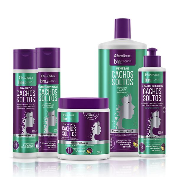 Kit Cachos Soltos com Ativador de Cachos 300ml | bn.Cachos