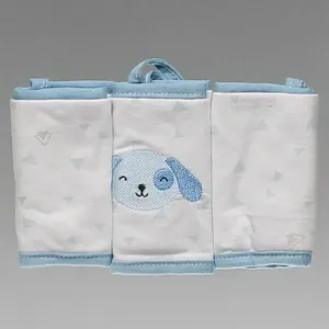 Paninho de Boca com Prendedor com 3 Peças - 5317 Cachorro Azul