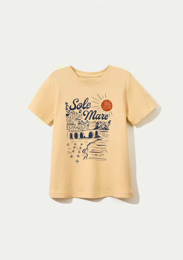 Blusa Infantil Menina Manga Curta Com Estampa - Amarelo 010