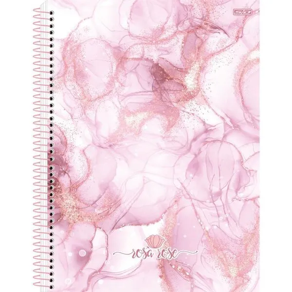 CADERNO 10X1 CAPA DURA ROSA ROSE 160F
