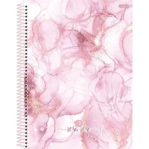 CADERNO 10X1 CAPA DURA ROSA ROSE 160F