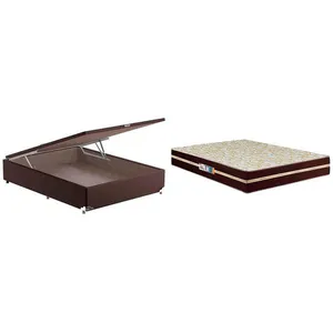 Colchão Casal Hellen Millenium Box 138cm de Largura Probel Marrom com Bege