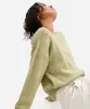 suéter feminino de tricot texturizado verde M