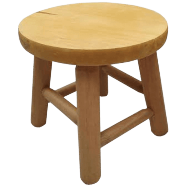 Banqueta/Mocho em Madeira de Eucalipto e Pinus Pequeno 24cm - Volnei Dalcin