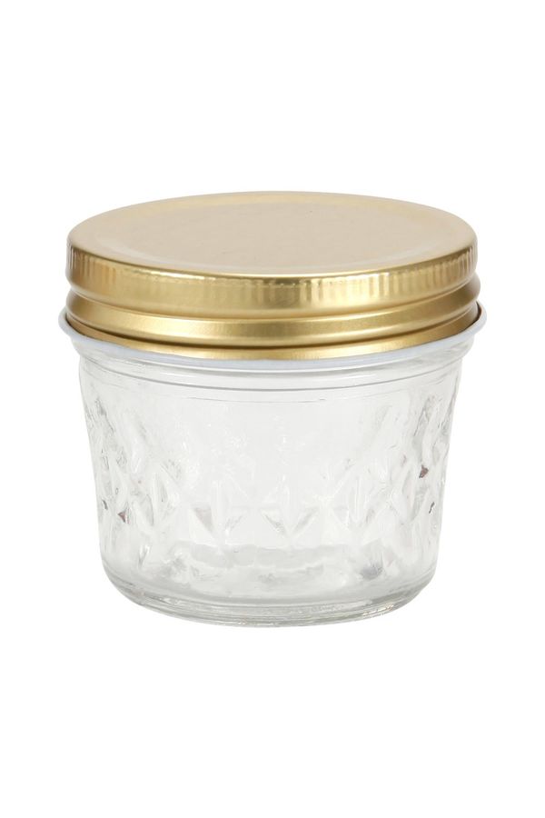 Pote de Vidro Le Para Lembrancinha e Alimentos Tampa Metalizada 100ml Ouro