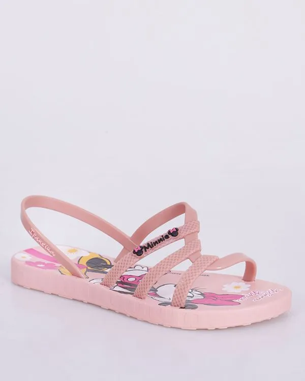 Sandália Rasteira Infantil Ipanema Minnie Disney Texturizada Rosa 29