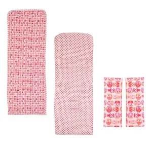 Kit de Acessórios para Passeio - Almofada Estampada e 2 Protetores de Cinto Dupla Face - Coruja - KaBaby