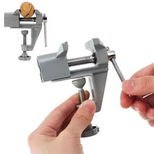 Morsa Bracadeira Torno Mini Bancada 35mm Base Fixa Ajustavel Portatil Compacto Aco Carbono Ferramenta Carpintaria Oficin