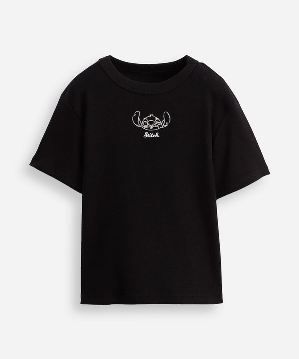 blusa juvenil canelada stitch preto 10