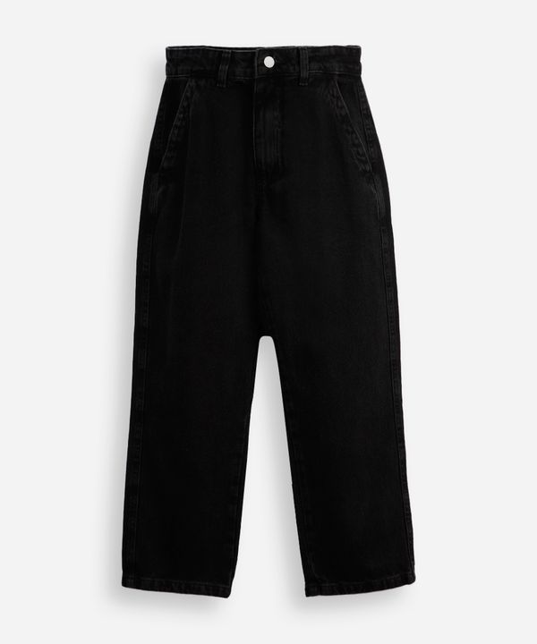 calça baggy juvenil jeans com bolsos preta 14