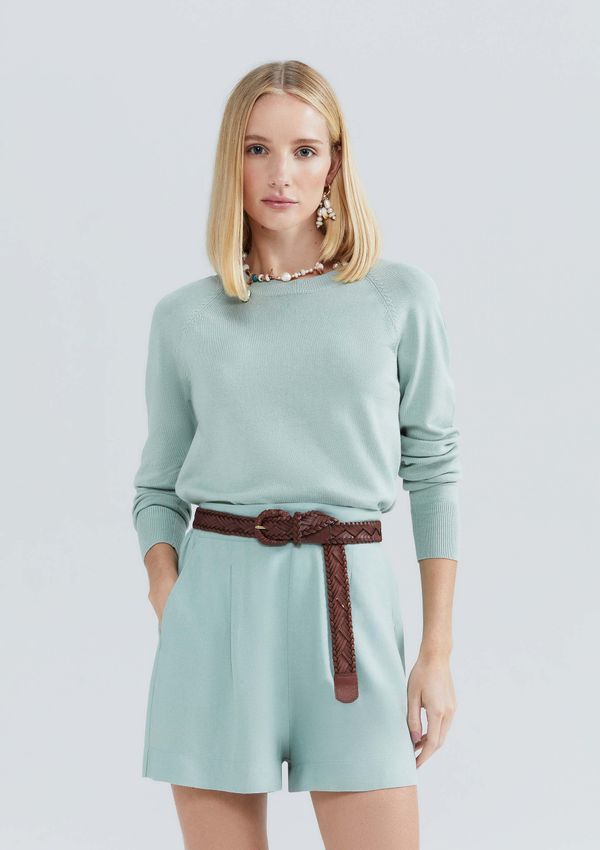 Blusão Feminino Em Tricô De Poliamida - Verde XP