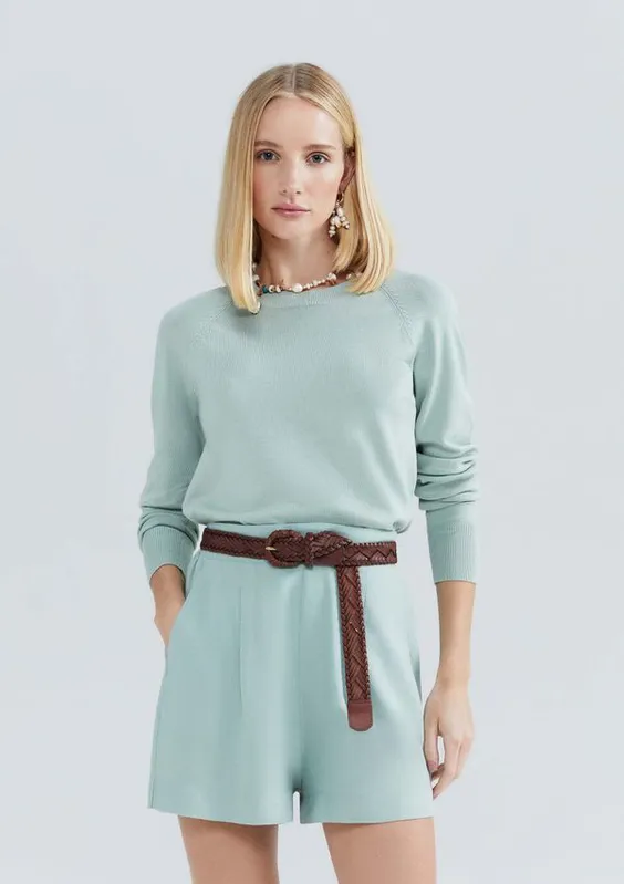 Blusão Feminino Em Tricô De Poliamida - Verde P